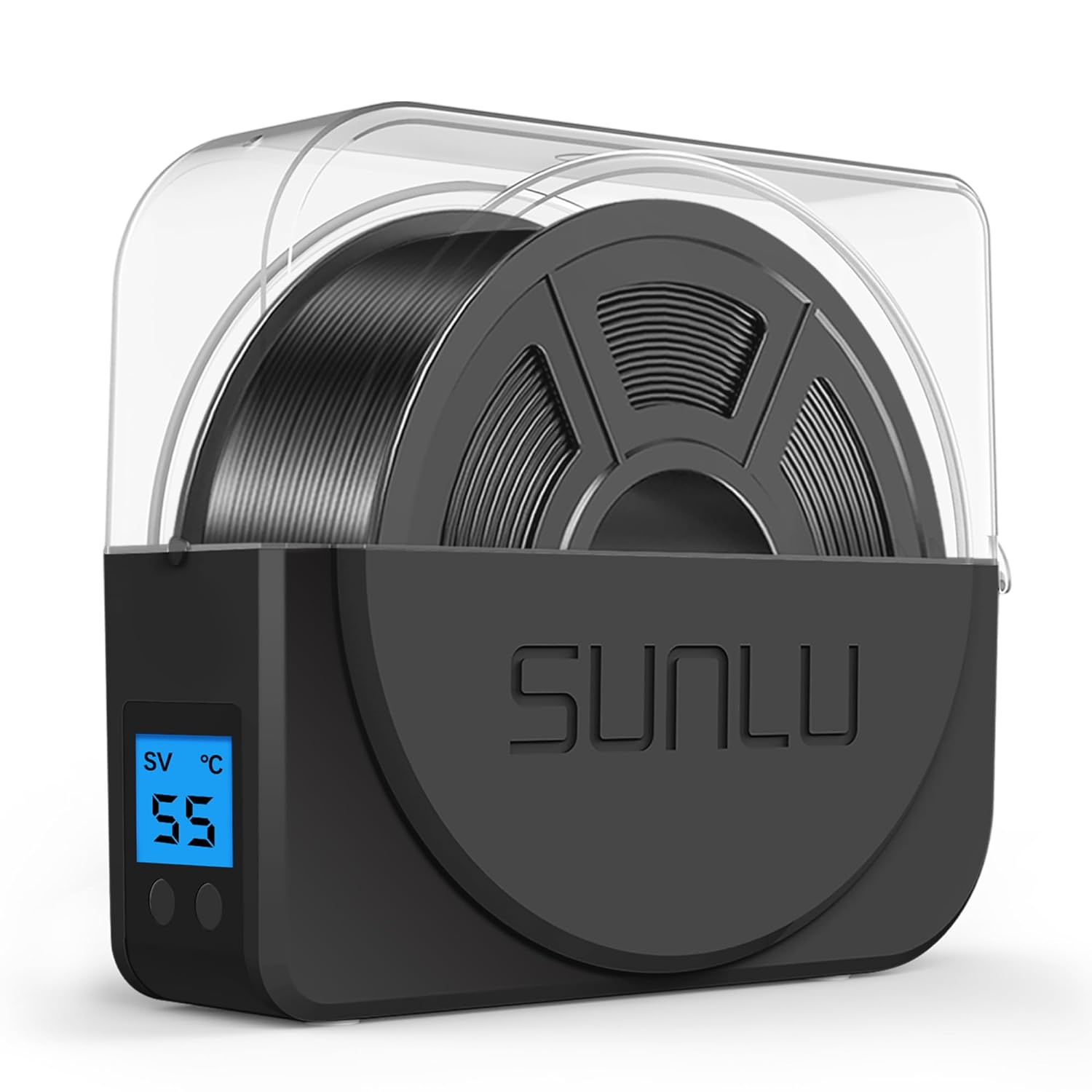 SUNLU Filament Dryer Box for 3D Printing, S1 Plus Filament Dehydrator with Fan Design & Storage, Keeps 1.75 2.85 3.00mm PLA PETG ABS Dry During Printing (Black)