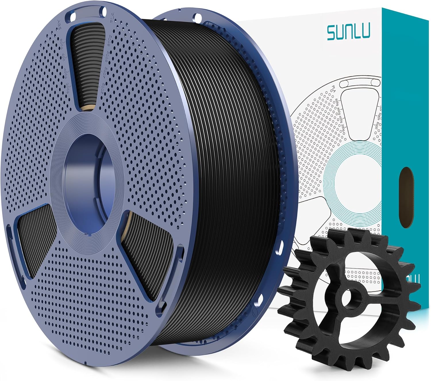 SUNLU Filament 1.75mm,3D Printer Filament, Dimensional Accuracy +/- 0.02 mm, Tough & Neatly Wound, Compatible with Most FDM Printers,  1KG Spools