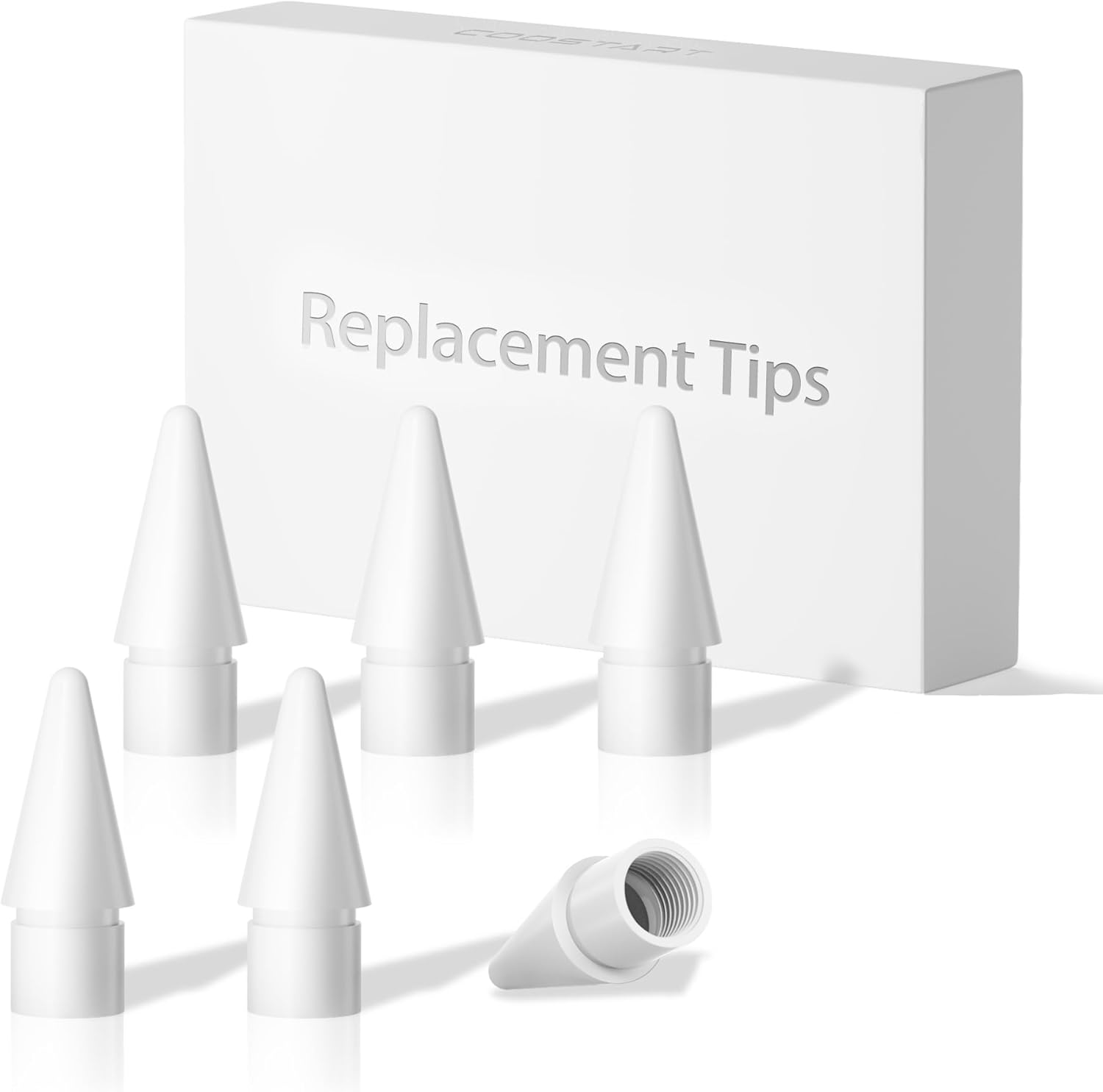 Replacement Tips for Apple Pencil 1st / 2nd Gen/Pro/USB-C, Exact Match to Apple Pen Nibs, 6 Pack, Black