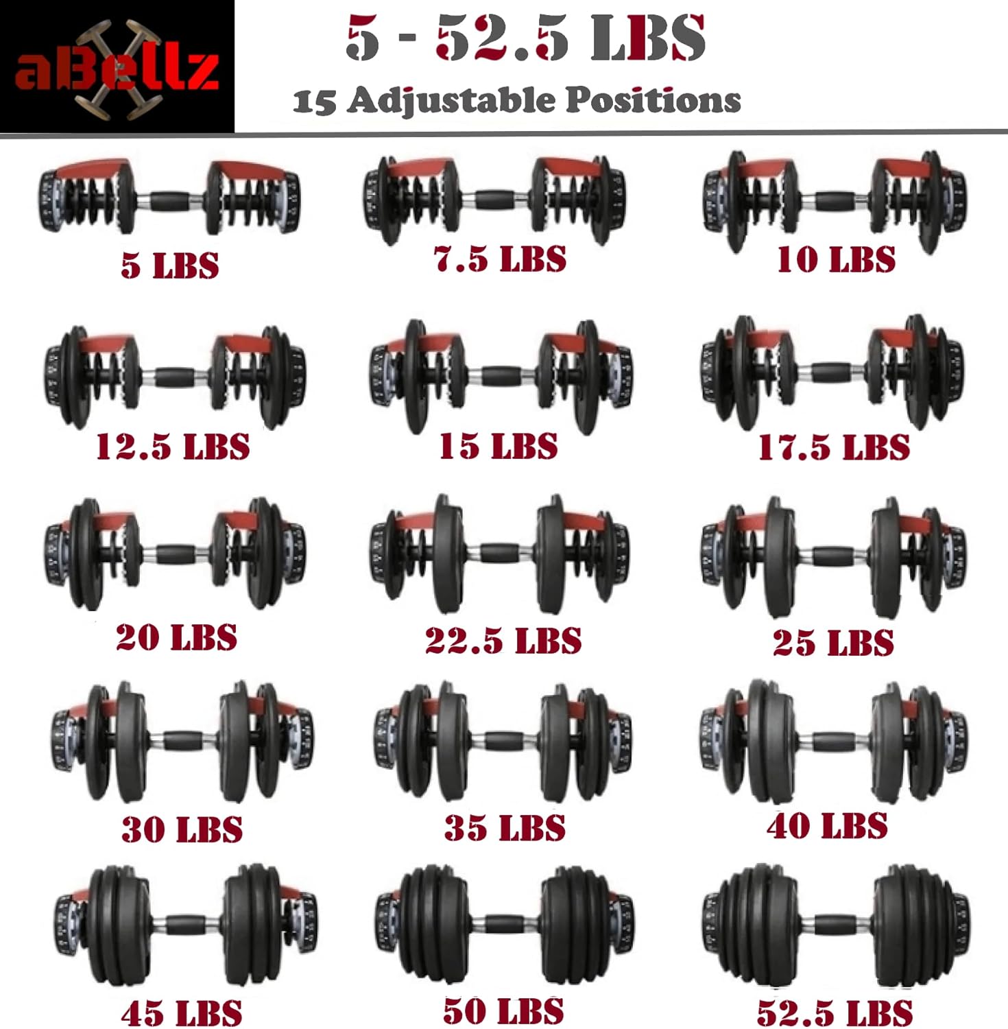 IMFIT 52.5 Lb Adjustable Dumbbell: Adjusts From 5-52.5 Lbs ; 15 Adjustable Weight Settings, COMPACT, SPACE EFFICIENT AND EASY TO USE alternate view