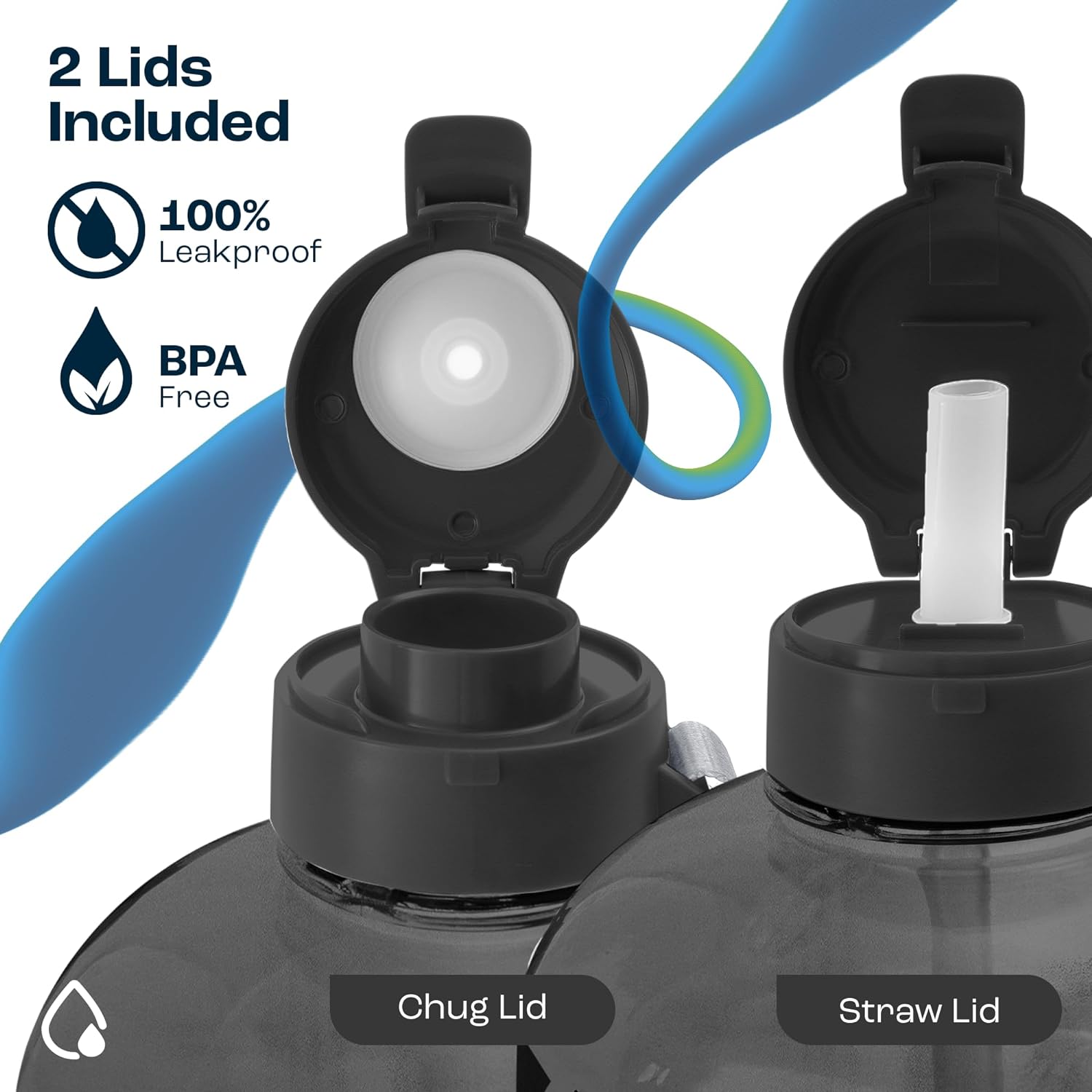 AQUAFIT 1 Gallon Water Bottle with Straw - 4l Water Bottle Time Marker - Motivational Gym Water Bottles 4l - 4 litre Water Bottles 1 Gallon 128 oz - Big Water Jug Large Water Bottle Gray alternate view