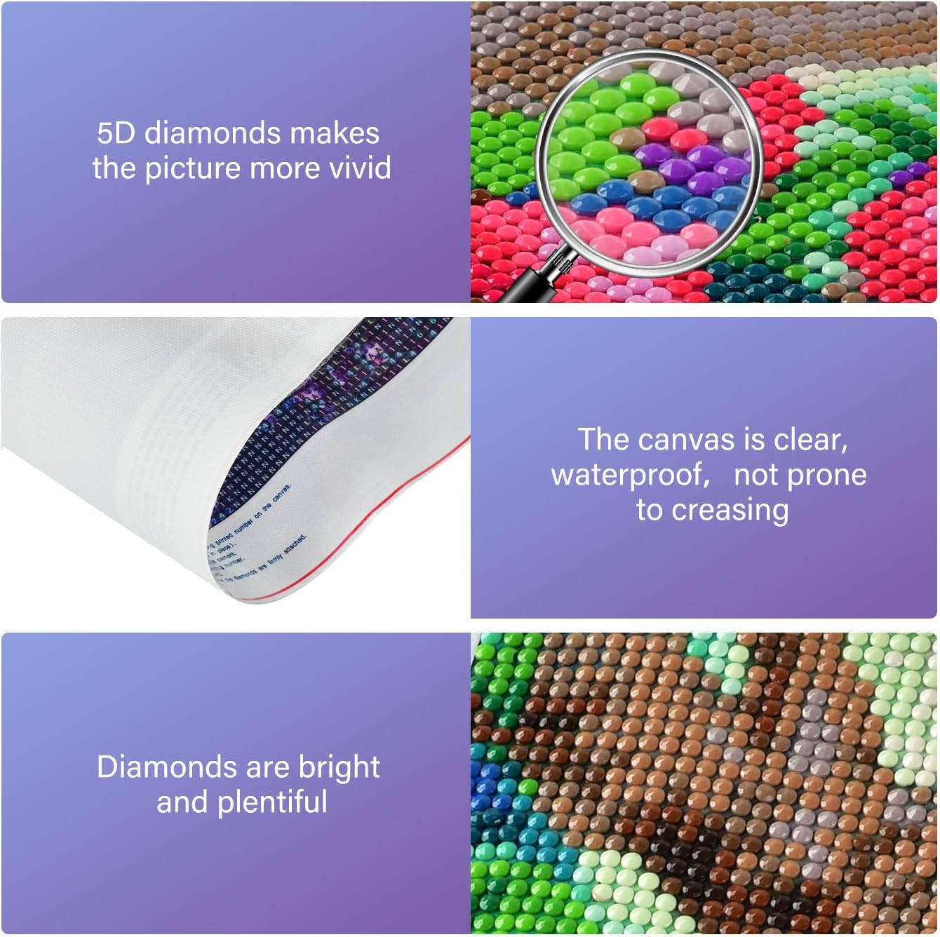 6 Pack Diamond Painting Kits for Adults & Kids, 5D DIY River Sea Forest Scenery Diamond Art Kits for Beginners, Art Kits Craft Canvas Painting for Home Wall Decoration alternate view